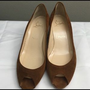 Authentic Christian Louboutin Suede Wedges